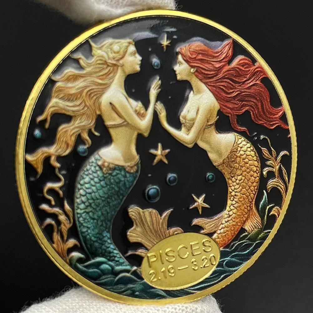 Leo Sagittarius Gemini Scorpio Constellation Coin Star Sign Medallion Mystical Astrology Coin Decorations in Capsule