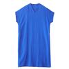 Dimanaf New 2025 Plus Size Summer Dress Women Solid Vintage Casual V-Neck Beach Dress Loose Dress Maxi