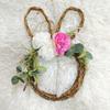 Easter Bunny Vine Hoop Handcrafted Flower Circle Handmade Decoration Spring Door Hangings Rabbit Garlands Accessory