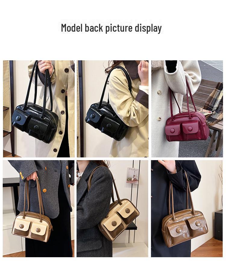 Trendy Damen Multi-Pocket Umhängetasche - 2024 Herbst/Winter Retro Koreanischen Stil, Große Kapazität