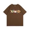 New Korean age-reducing bear print black short-sleeved t-shirt women's loose fat mm large size cotton top summer