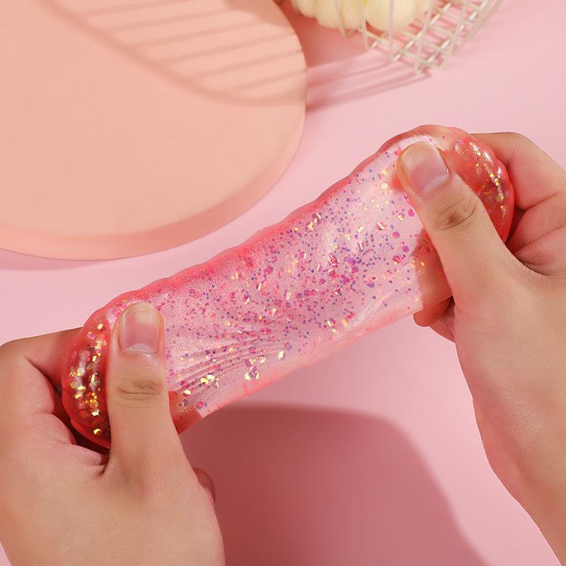 Adul Anti-stress Soft TPR Slow Rebound Sequins Maltose Pinch Toy Stress Relief Elastic Squeezing Colored Seashells Decompression