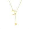 Star Moon Mini Pendant Necklace - European & American Ins Style In Stainless Steel & Titanium Clavicle Chain P315