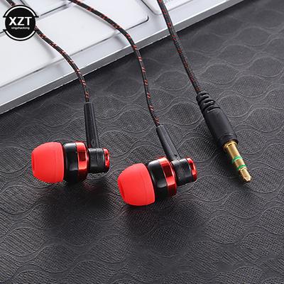 1pc Wired Earphone Stereo In-Ear 3.5mm Nylon Weave Cable Earphone Headset For Laptop Smartphone Gifts Headphones