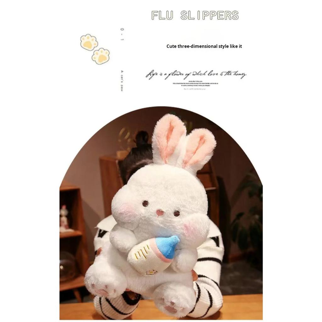 35cm Bottle Rabbit Plush Toy Handmade Doll Cartoon Anime Cute Pillow Cushion Thanksgiving Children's Birthday Gift Doll