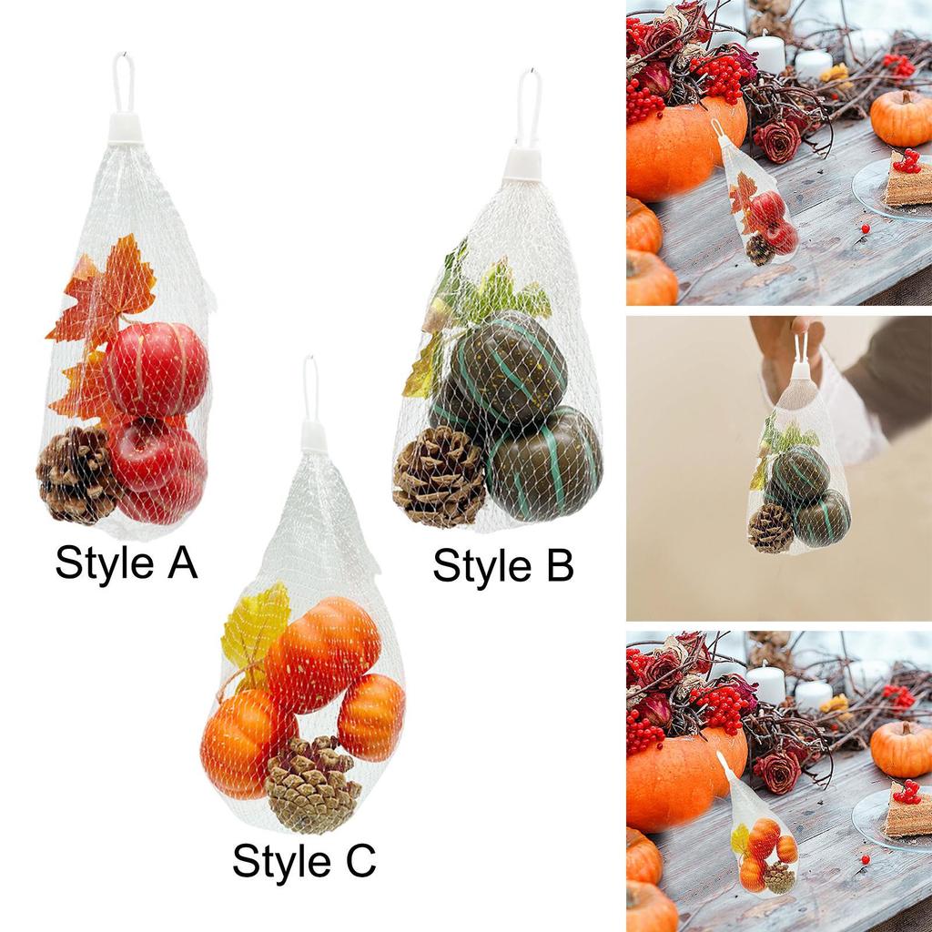 Autumn Fake Pumpkins Model Foam Maple Leaf Reusable Lifelike DIY Artificial Vegetables