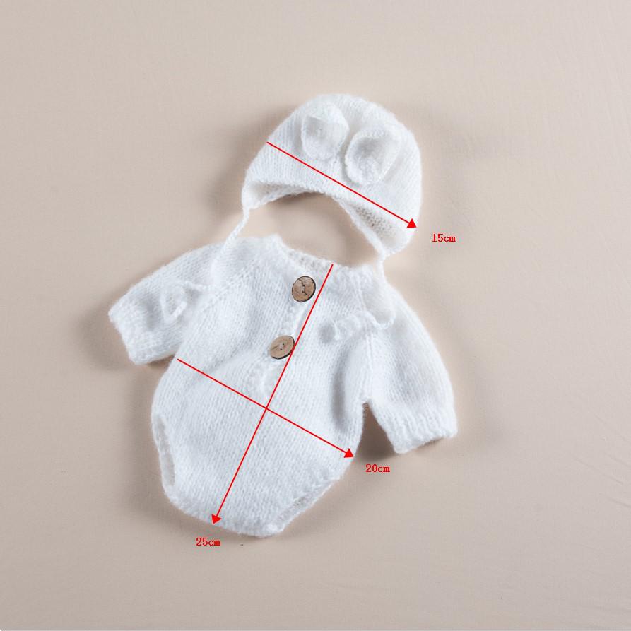 Christmas Baby Photography Set: Little White Rabbit Outfit with Props