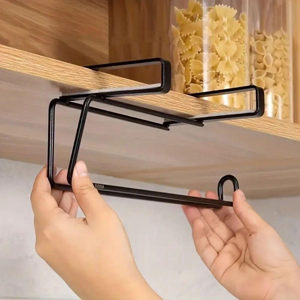 Wall Mounted Under Cabinet Paper Towel Holder Metal Paper Towel Rack  For Kitchen
