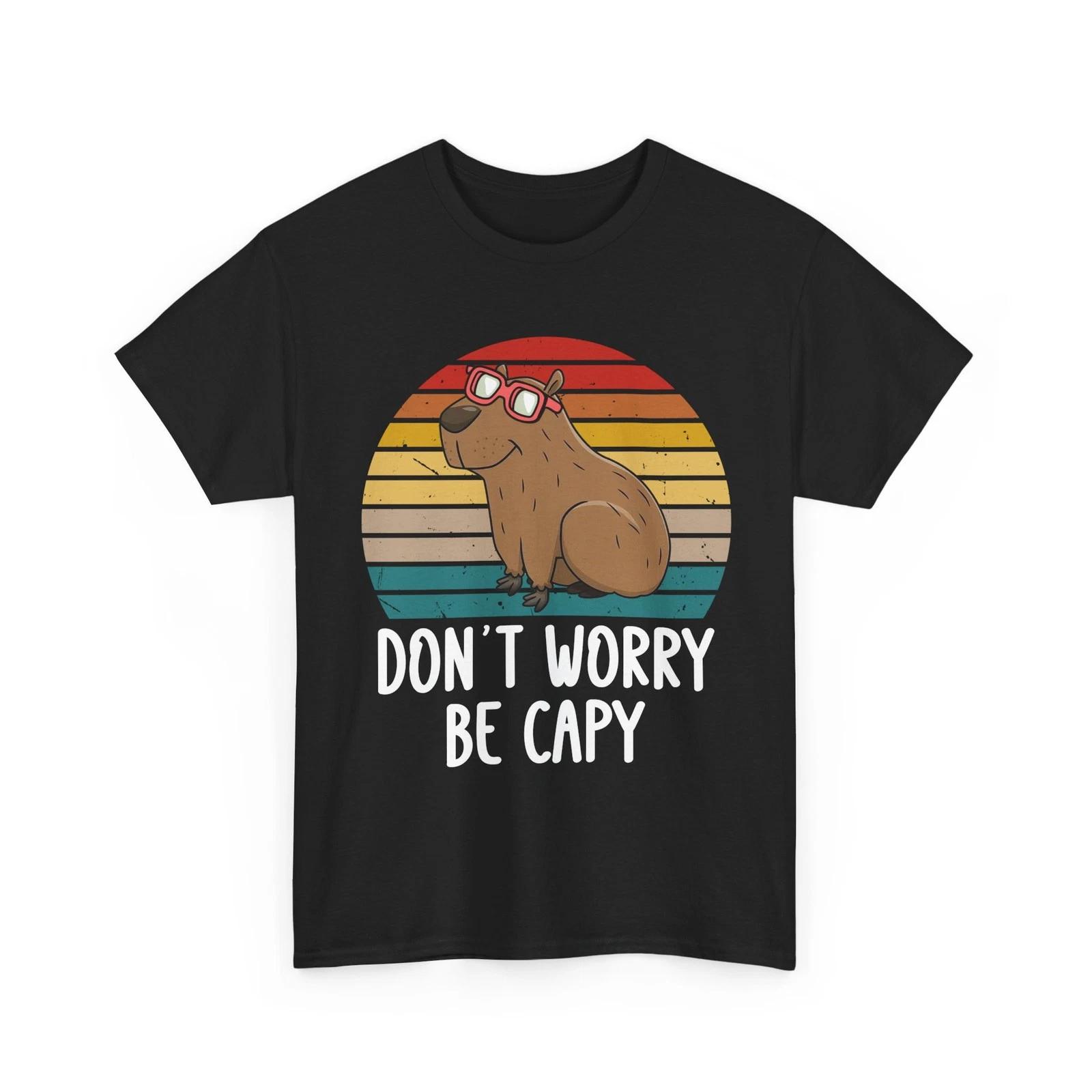 Capybara Shirt, Don t Worry Be Capy Sunglasses Capybara Rodents Funny Shirt S