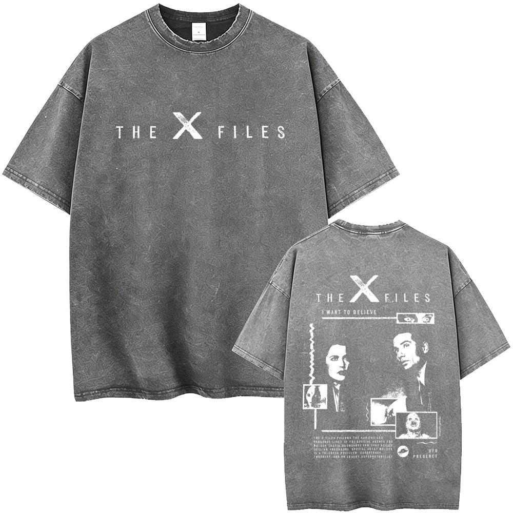 Washed Vintage Movie The X Files All The Taglines The Truth Is Out There Graphic Tshirt Mens Women Casual Cotton Retro T Shirt