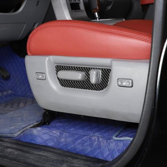 Carbon Fiber Front Seat Adjustment Sticker Trim For Toyota Tundra 2007-2013