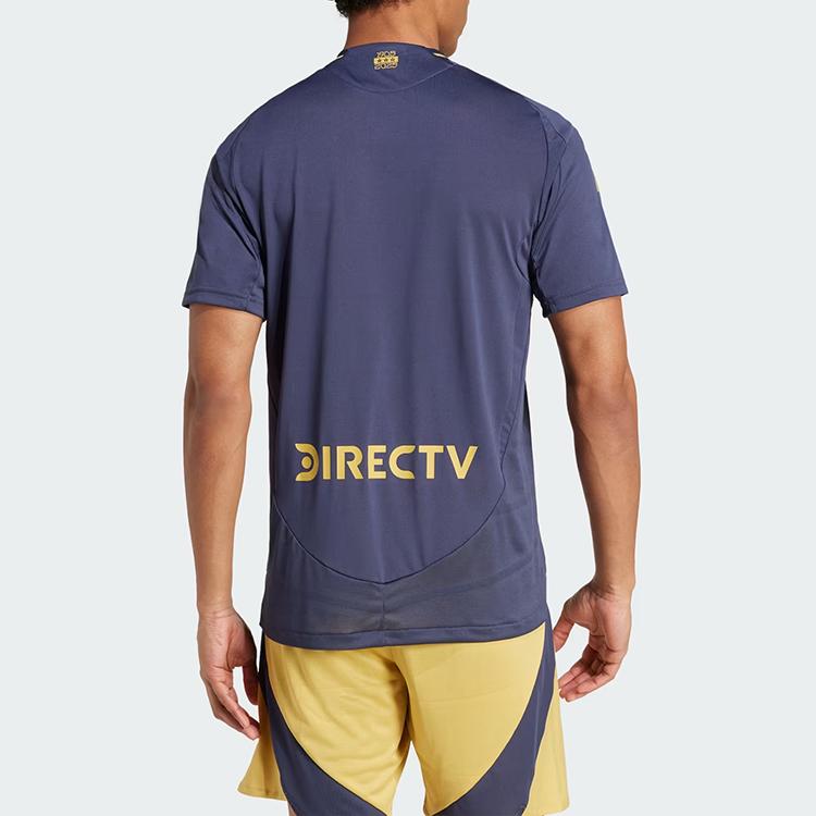 Adidas Boca Juniors 24/25 Drittes Authentisches Trikot Bequem Weich Atmungsaktiv Leicht Schlanke Passform Rundhalsausschnitt Fußballtrikot Herren Trikot Dunkelblau IV8212