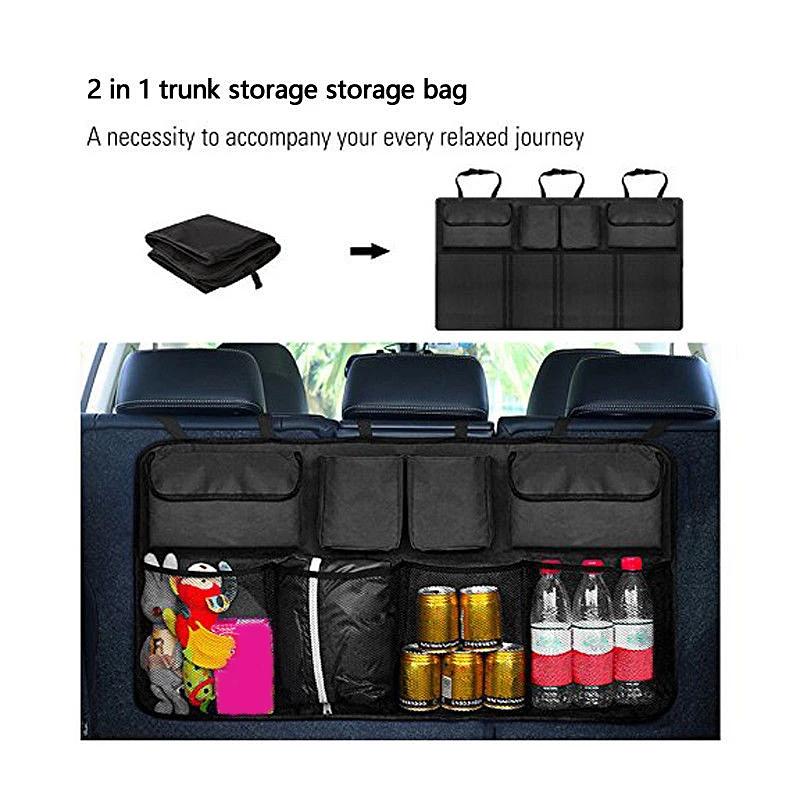 Car Backseat Organizer Adjustable Storage Bag/Net with Multiple Pockets High Capacity Oxford for SUV Sedan Trunk Accessories