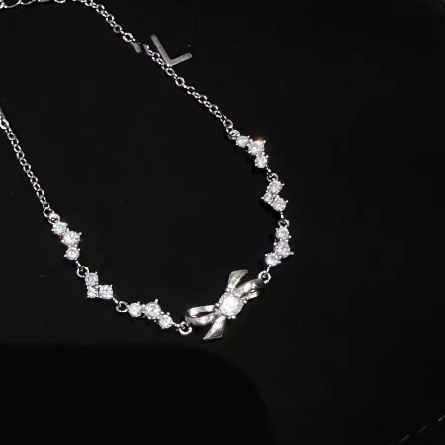 Bracelet Bowknot Highend For Women Summer Geometric Copper Jewelry Rhinestones With