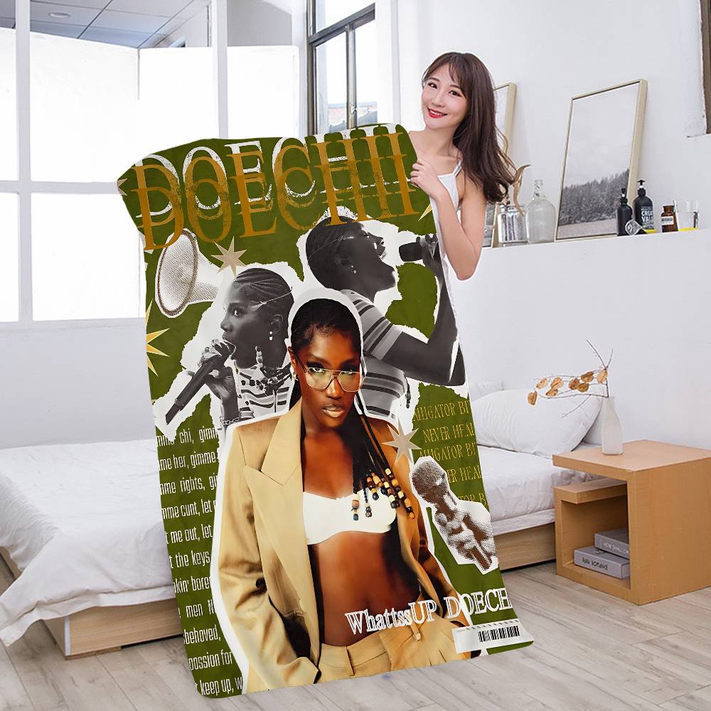 D-Doechii Microfiber Printed Beach Towel Mountain Climbing Yoga Beach Swimming Running Absorbent Soft Towel