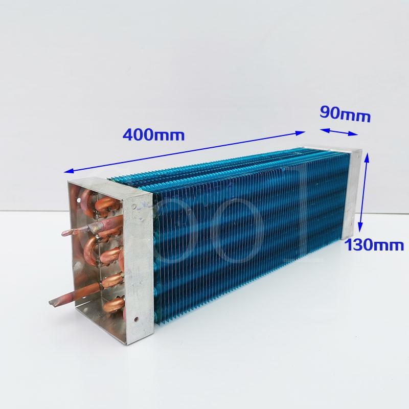 Evaporatore Condensatore Raffreddato ad Aria Frigorifero Congelatore Tubo di Rame Aletta di Alluminio Scambiatore di Calore ad Aria Radiatore 445mm*130mm*90mm