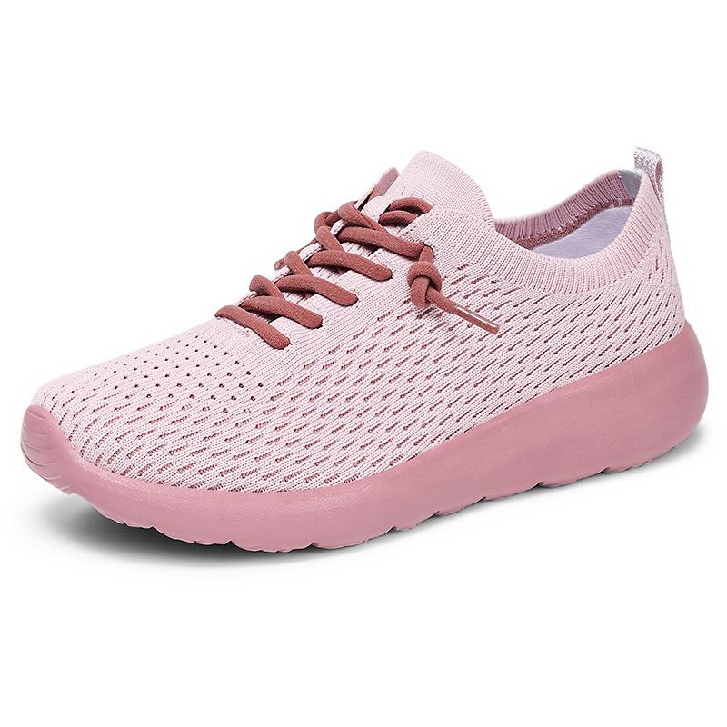 Shoes women's summer new breathable casual single shoes 2025 soft-soled fly-woven socks shoes couple sports shoes