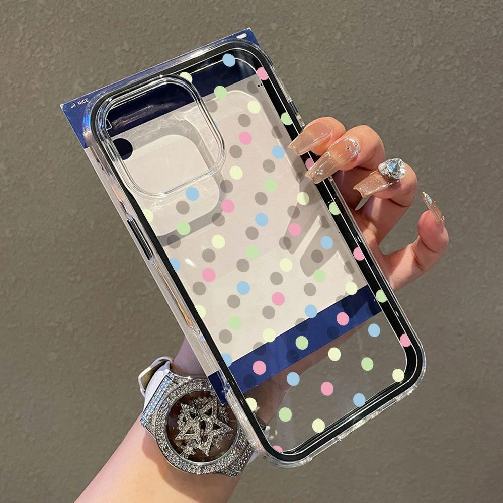 Applicable To iPhone17ProMax 2-in-1 Color Polka Dot Mobile Phone Case 16 Simple 15ProMax Niche Large Hole