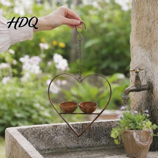Community Space Bird Feeder Metal Heart Feeder Outdoor Hanging with Patio 2