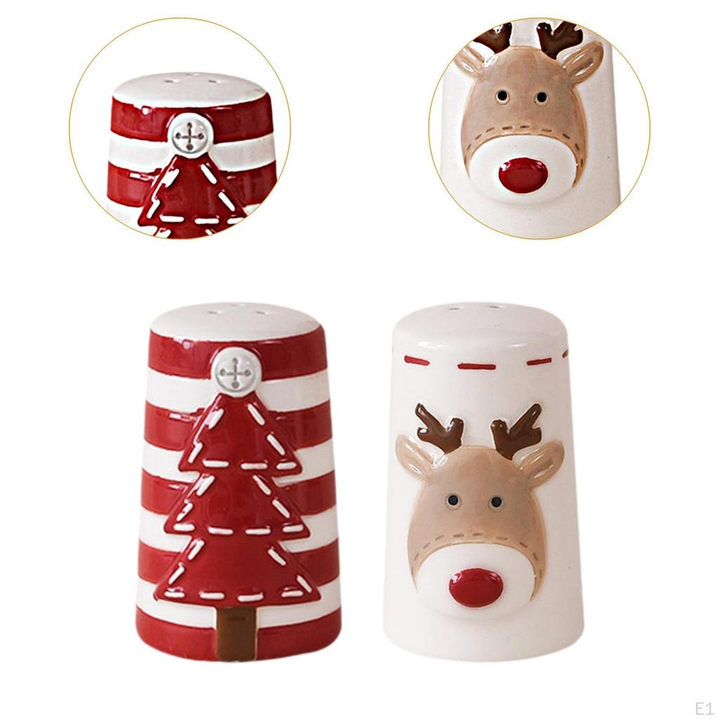 2x Christmas Salt and Pepper Shakers Seasoning Containers Picnicking Gadget Holder Spice