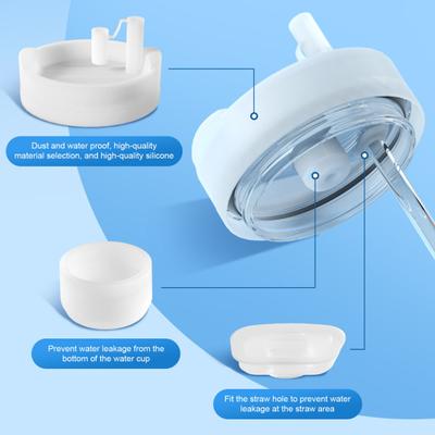 1 Set Spill Stopper Lid Leak-Proof Lid Stopper Set Anti-Spill Silicone Straw Cover Dust Lid for 40oz Tumbler Accessories