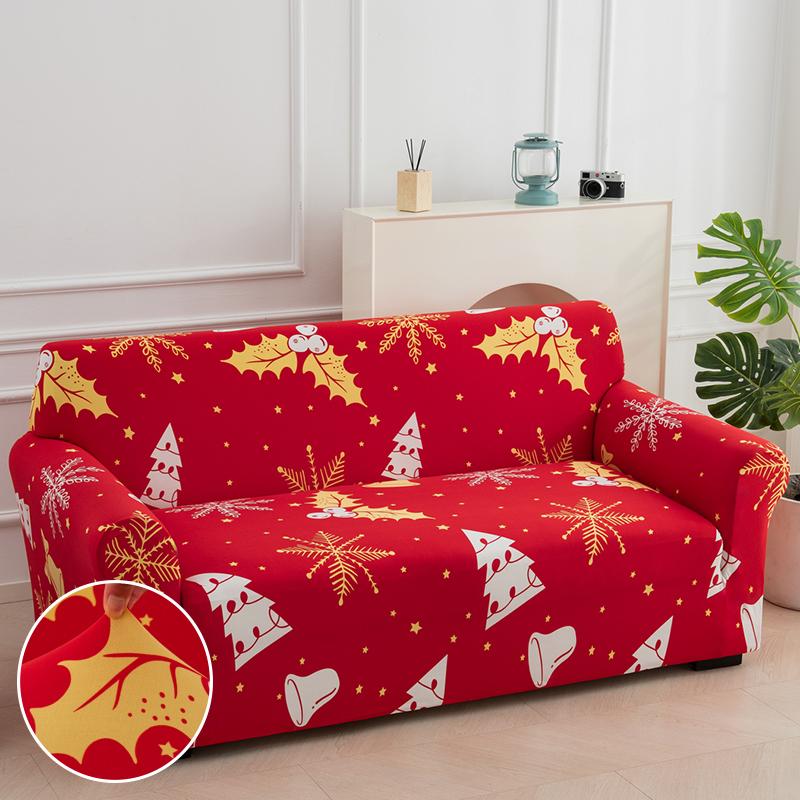 Christmas Sofa Slipcovers Stretch Sofa Cover for Living Room Kids Pets All Inclusive Couch Cover Non Slip Furniture Protector