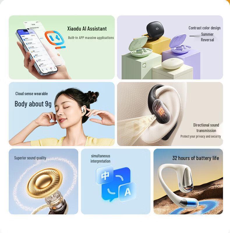 Xiaodu S108 Open-Ear Bluetooth Smart Translation Sports Earphones