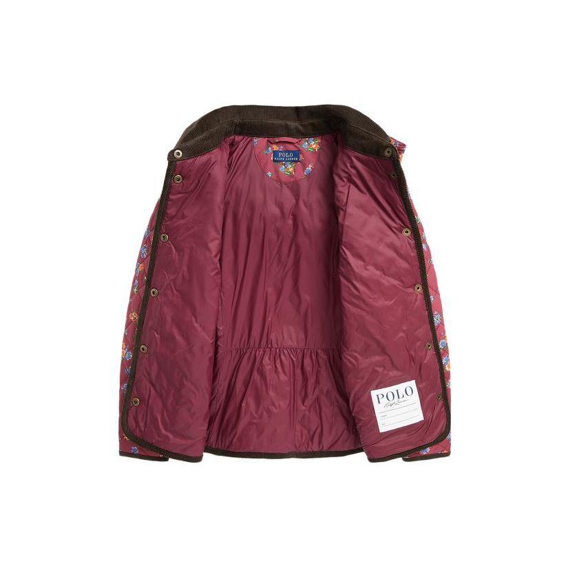 Polo Ralph Lauren Bomullsjacka FW23 Blommigt Tryck Tjock Bomullsrock Barnjackor Röd CWPOOTWG2820058-600