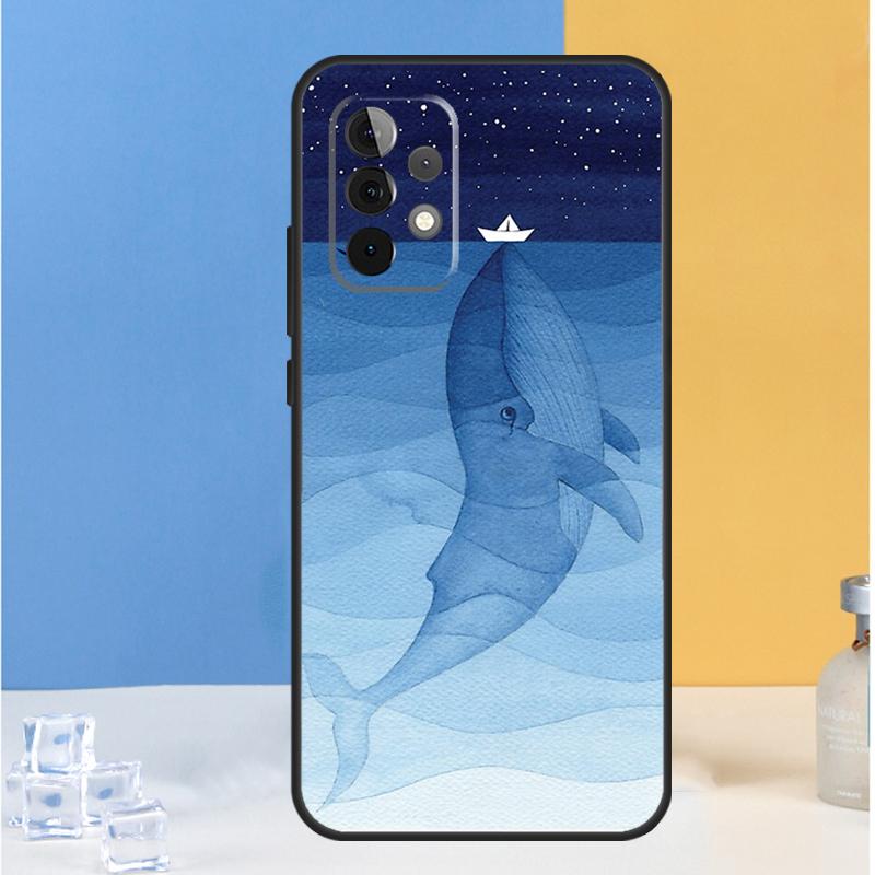 Cartoon Whale For Samsung Galaxy A54 A34 A14 A13 A33 A53 A36 A05 A06 A16 A32 A52 A55 A35 A15 A56 A26 Case