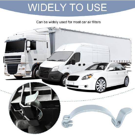4PCS Air Filter Clips, Heavy Duty Air Cleaner Cover Clip, Air Cleaning Filter Housing Clips for Fastening Connections, Universal Automotive Spring