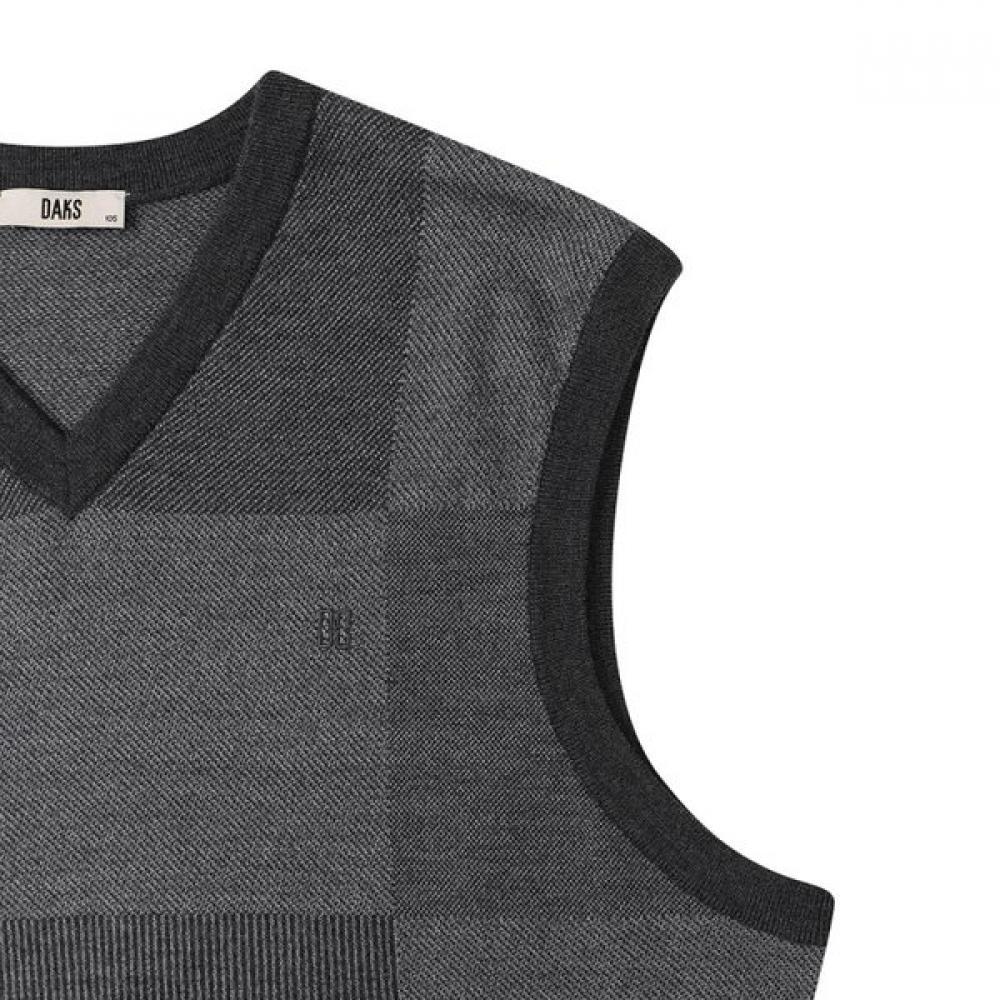 DakS Men S 100 Wool Jacquard V Neck Regular Fit VeSt dma1SwVe101g1