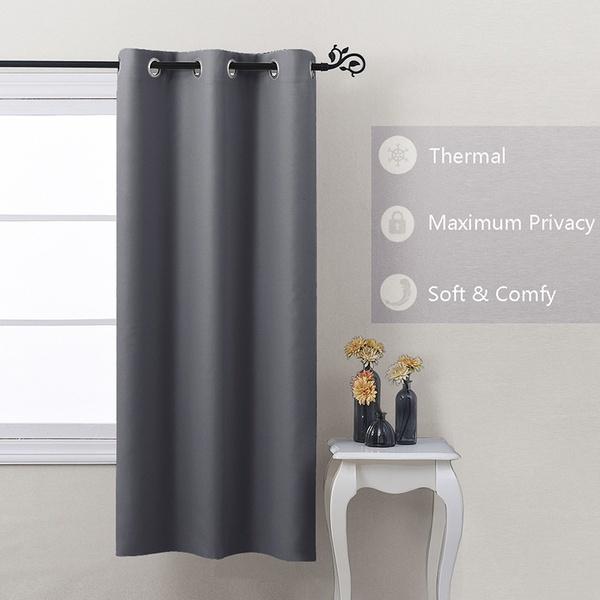 Modern Blackout Curtains for Window Treatment Blinds Finished Drapes Solid Color Blackout Curtains for Living Room Bedroom Grommet Top 1pc