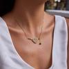 18K Gold Plated Tennis Racket Necklace Metal Chain Gold Clavicle Chain  Neck Jewelry