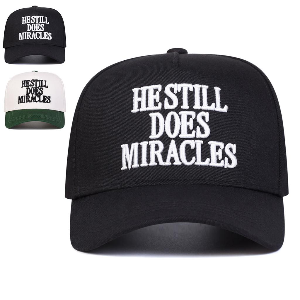 Unisex HESTILL DOES MIRACLES Letter Embroidery Baseball Caps Spring Autumn Outdoor Adjustable Casual Hats Dad Hat Sunscreen Hat