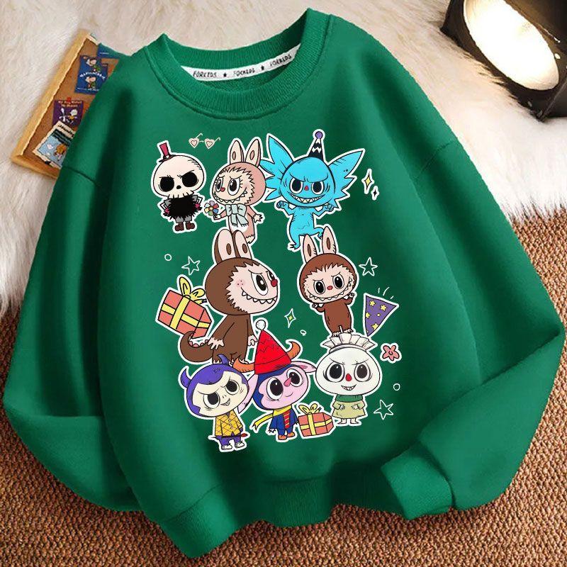 

Милые толстовки с круглым вырезом для детей, модные повседневные толстовки с длинным рукавом для мальчиков и девочек на весну и осень 160