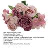 Artificial Rose Bouquet Realistic Fake Silk Flower with Green Leaves Home Wedding Party Table Centerpiece Indoor Outdoor Faux Bloom Decoration
