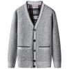 Men S Casual Fleece Knitted V Neck Cardigan Sweater