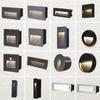 Outdoor LED Wall Foot Light Square Side Mounted Staircase Corner Step Black Exterior Wall Light Courtyard Aluminum Floor Light