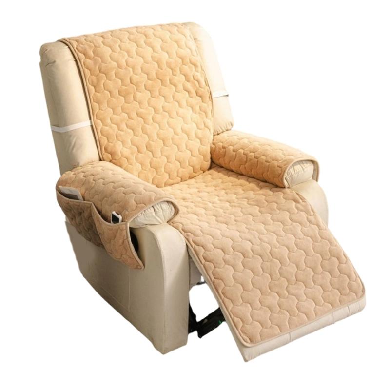 Flanell Sofabezug Polster Weich Warm Sessel Stuhl Couch Abdeckung mit Seitentaschen Für Winterkomfort Universelle Größe