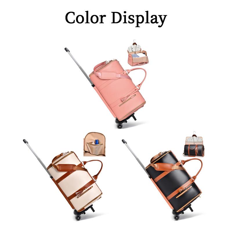 Multifunctional Travel Handbag: Large Folding Overnight & Trolley Suit Bag for Women