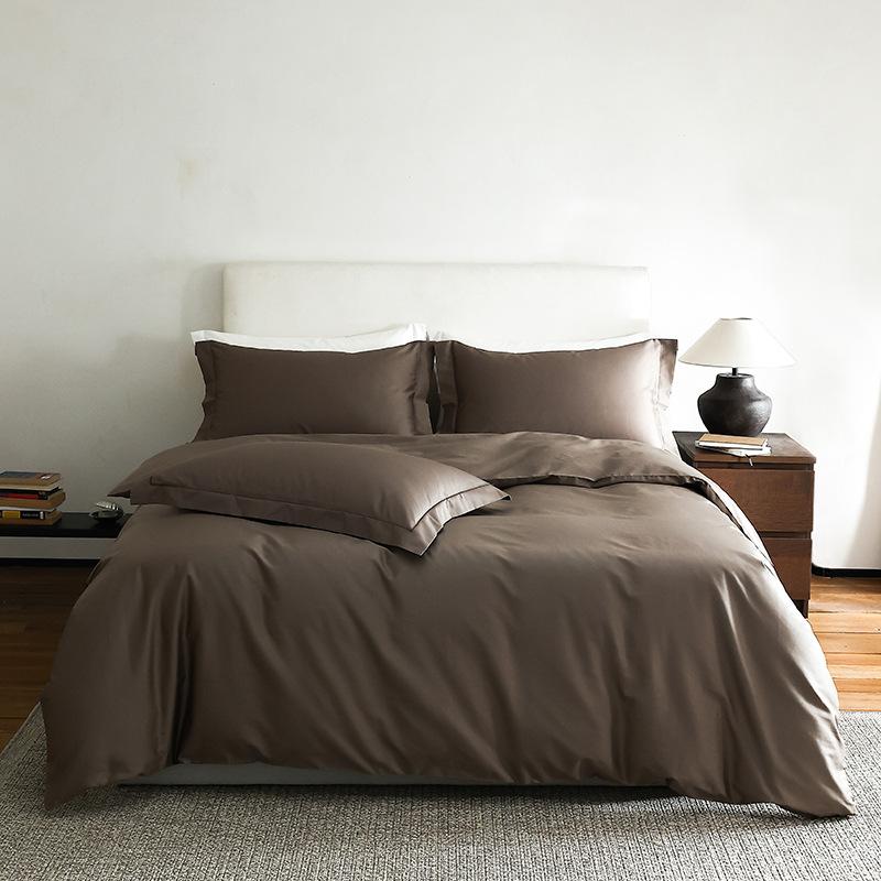 Pure Cotton Shares Xinjiang Velvet Solid Color Four-piece Set Cotton Simple Satin Skin-friendly Pure Cotton Satin Four-piece Set