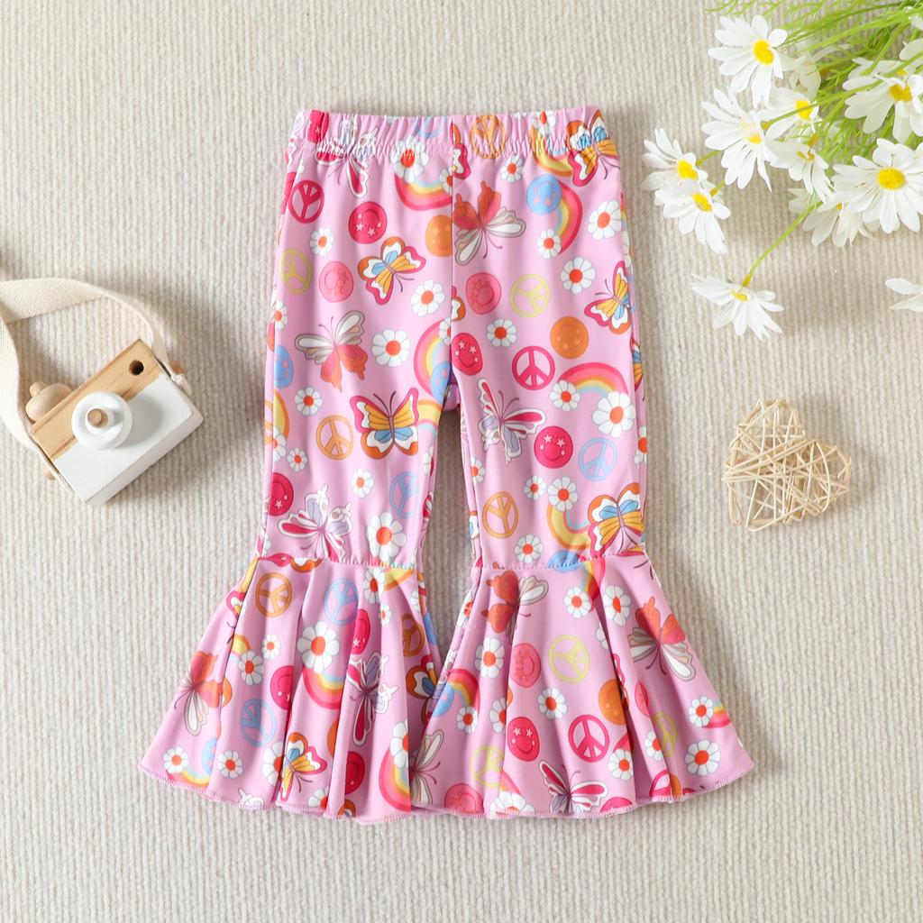 Kids Girls Summer Clothes Set Baby Sleeveless Halter Tops + Flower Flare Long Pants +Headband Children Fashion Outfits