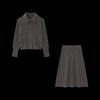 Women's Winter Wool Blend High-Neck Sweater & Skirt Set