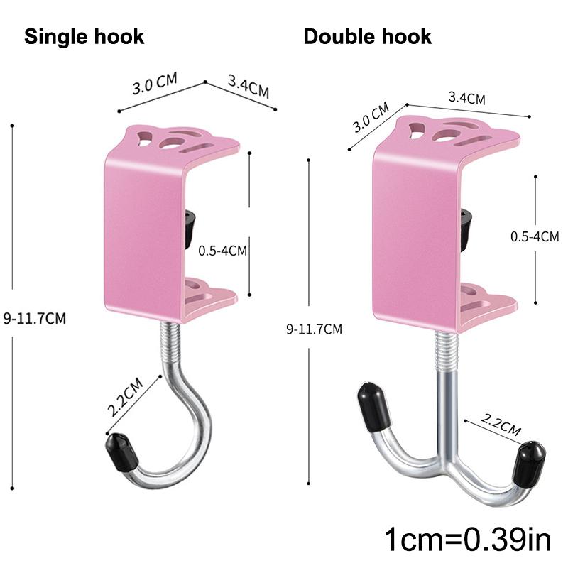 Justerbar Krok för Skrivbordskant Crown Metall Hängkrok Headset Skrivbordshängare Bordsida Hängande Förvaringsställ Stansfri Universalkrok