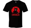 Catzilla Lustige Schwarze Katze Monster Katze Rettung Geschenk T-Shirt