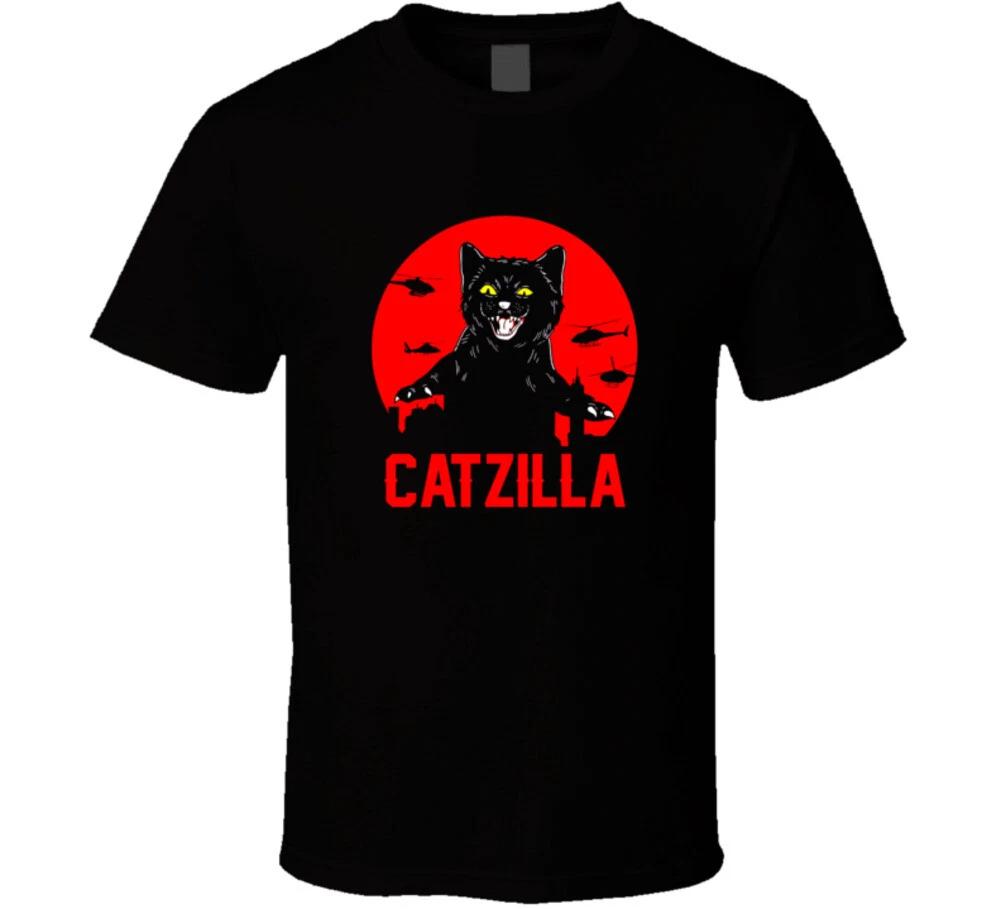 Catzilla Funny Black Cat Monster Cat Rescue Gift T Shirt 3XL