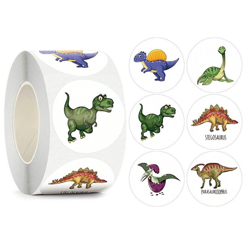 Wholesale Dinosaur Animal Kids Camaraderie School Teacher Gift Reward Stickers Party Fun Cute Self-Adhesive Labels 50-500Pcs