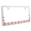 DAISY License Plate 3D Floral for Cars Set of with New Frames, Pattern, Matte, (White Pink, 2) [Compliant Regulations]