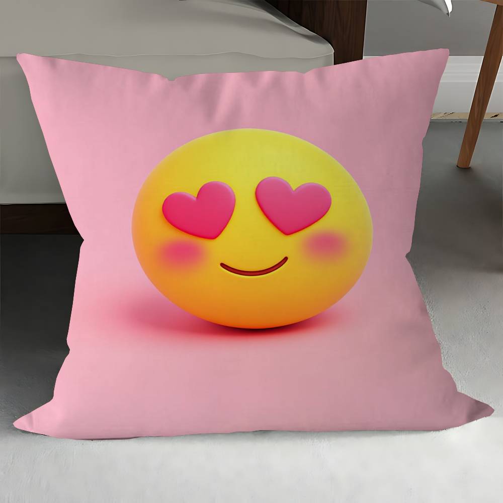 

Cute Emoticon Emotional Expression Personalized Pillow Dust Cover Bedroom Kid Party Decoration Pillowcase Birthday Children Gift 12x12Inch