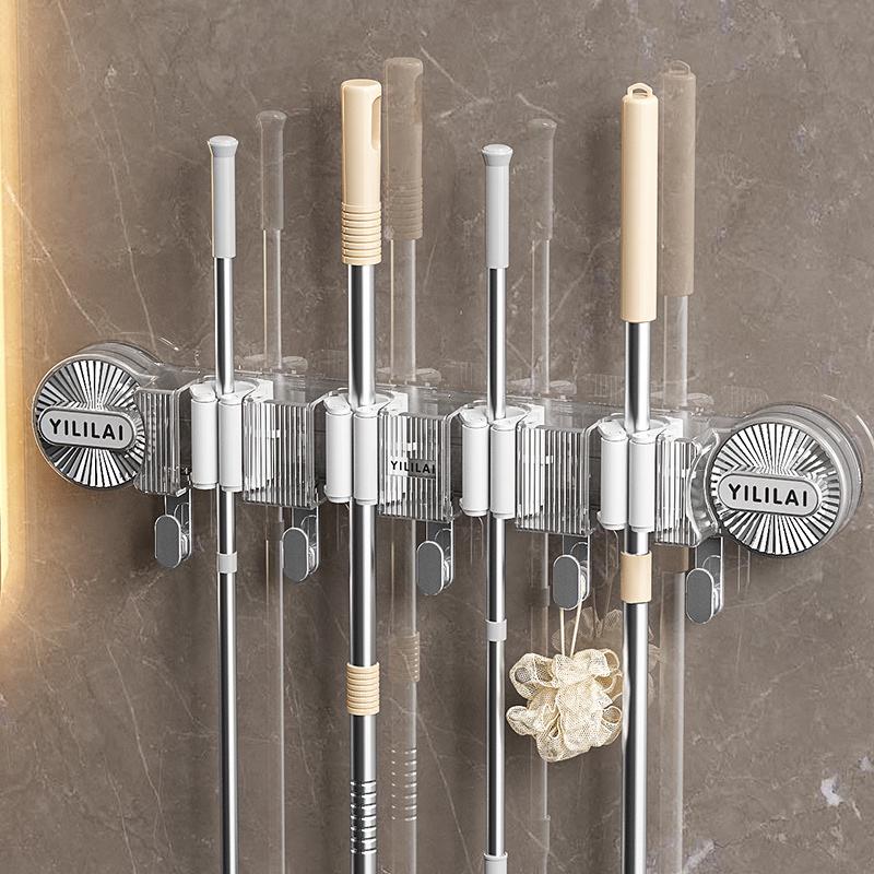 JINGRUIXIANG Suction Cup Mop & Storage Holder 1 Pack прозрачный белый